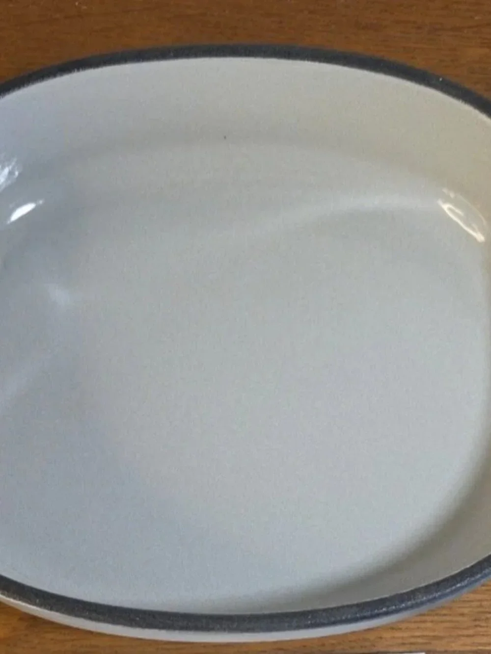 Pampered Chef Gray 1 Quart Enameled Heavy Cast Iron Baker w Handles 10